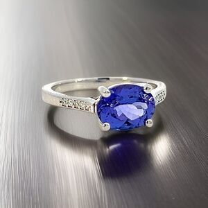 Natural Tanzanite Diamond Ring 6.5 14k WG 2.05 TCW Certified $3,950 310590